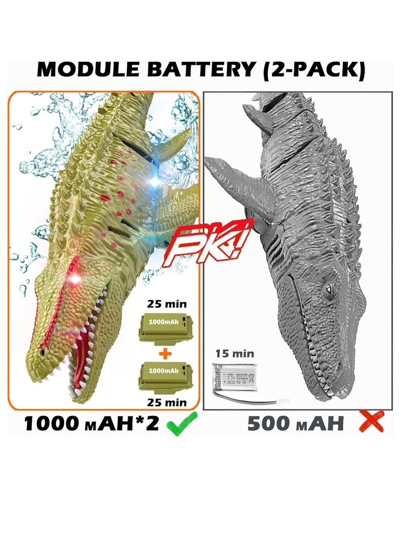 lakia - Remote Control Dinosaur, 2.4G Water Toys RC Boat with LED Lights Module Batteries Boat for Swimming Pool Lake Bathroom Bath Birthday Party Kids Boys Girls - Image 1