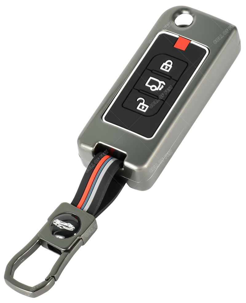 Coll of Fest Metal Silicon Key Cover Compatible for Mahindra XUV-500 3 Button Smart Flip Key Cover Full Metal Protections Special Feature Visible in Low-Light Conditions - Image 3