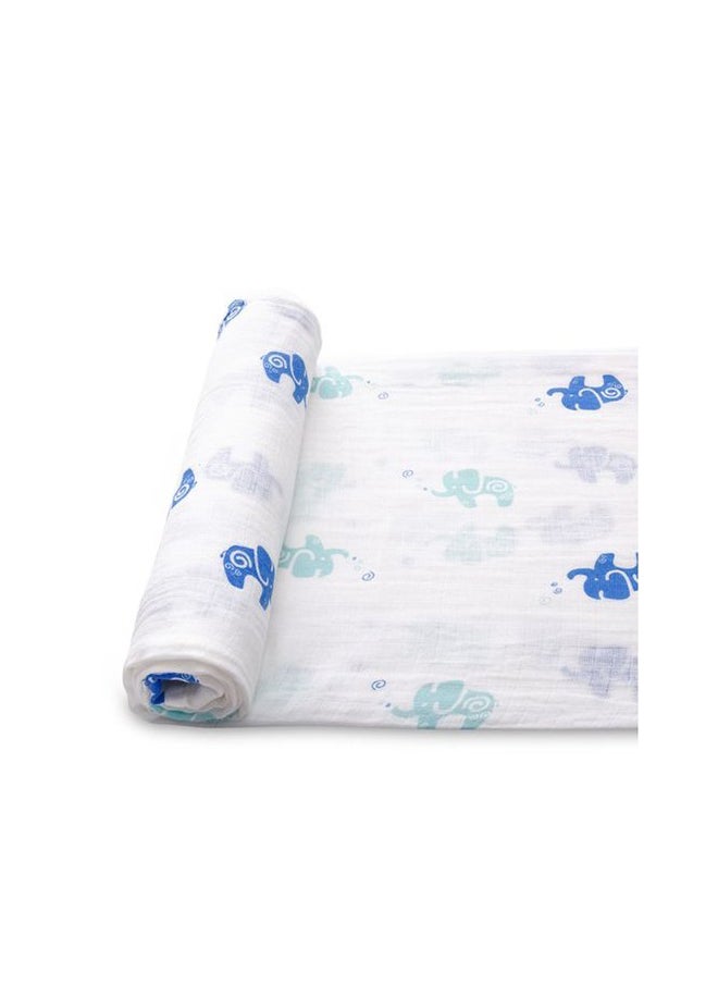 Anvi Baby Anvi Baby 100% Organic Cotton Muslin Swaddle Wrap-Tusker Tales  - Image 3