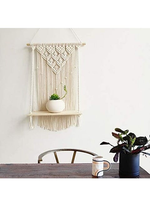 Macrame Wall Hanging Boho Hanging Shelf 70X80 cm