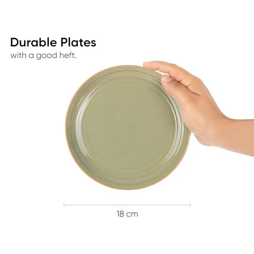 Shay Quarter Plates Set of 6, Pista | Glossy Finish | Ceramic Snack Plates | Snacks Plates Set of 6 | Dessert Plates | Snack Plate | Small Plates (Quarter Plate, Pista) - Image 3