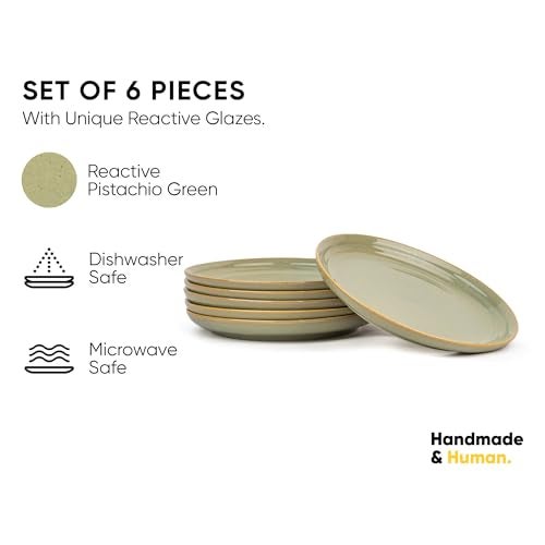 Shay Quarter Plates Set of 6, Pista | Glossy Finish | Ceramic Snack Plates | Snacks Plates Set of 6 | Dessert Plates | Snack Plate | Small Plates (Quarter Plate, Pista) - Image 2