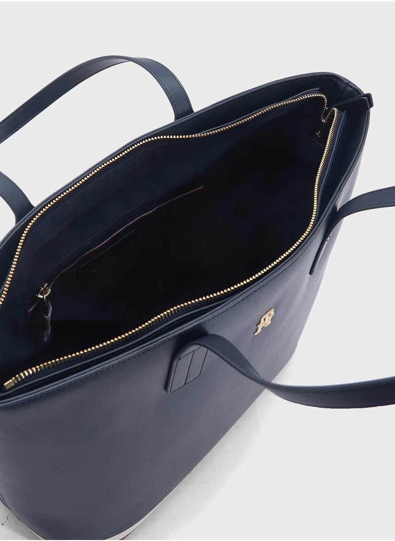 TOMMY HILFIGER Logo Detail Zip Over Tote  - Image 5