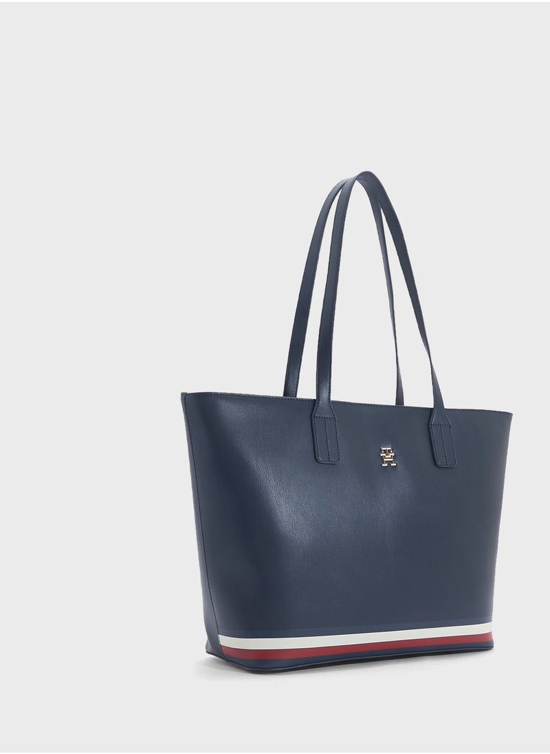 TOMMY HILFIGER Logo Detail Zip Over Tote  - Image 3