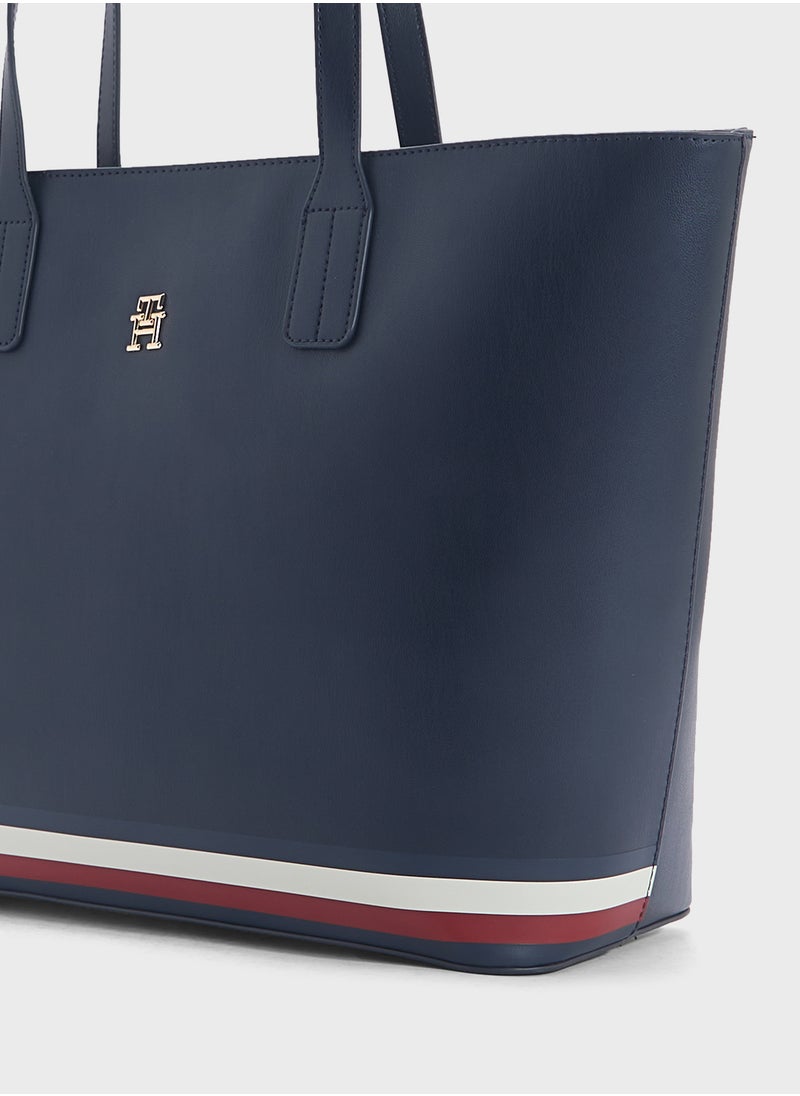 TOMMY HILFIGER Logo Detail Zip Over Tote  - Image 4