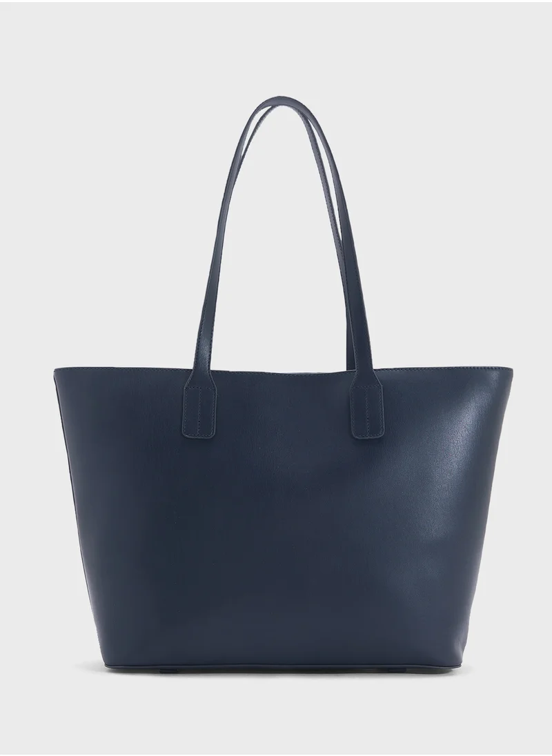 تومي هيلفيغر Logo Detail Zip Over Tote