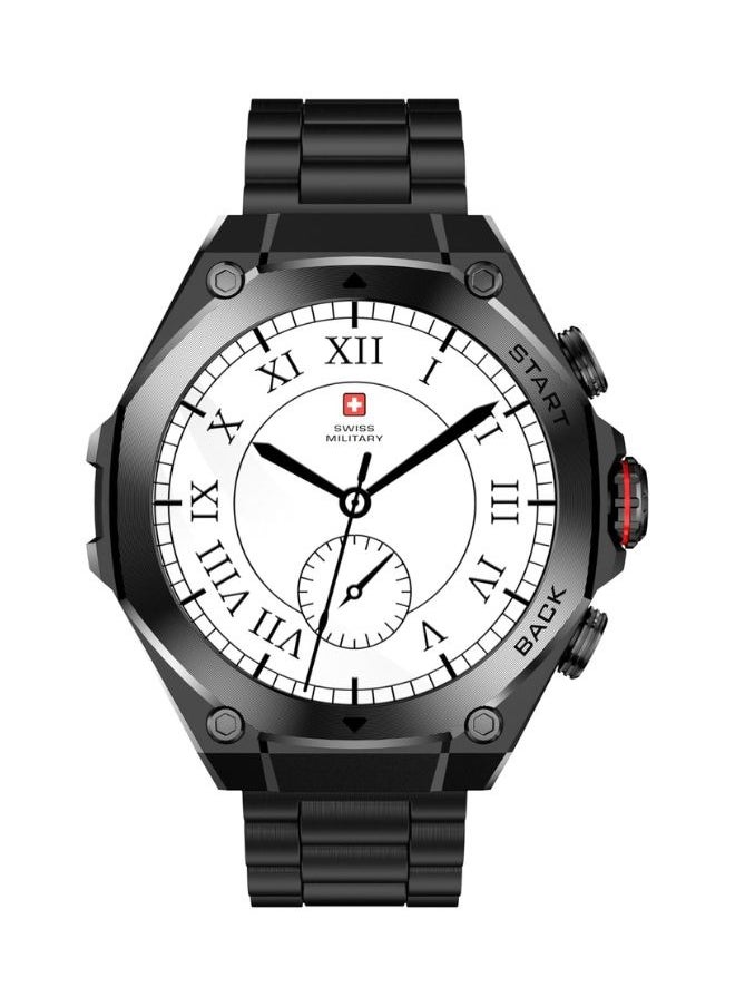 SWISS MILITARY - Swiss Military DOM6 Smartwatch 1.43" AMOLED, Bluetooth Calling, Multi Language, Health & Sports Tracking, Wireless Charging, 7 Days Battery, IP67, iOS/Android Compatible, Gun Metal Frame & Strap - Image 1