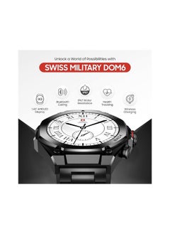 SWISS MILITARY Swiss Military DOM6 Smartwatch 1.43" AMOLED, Bluetooth Calling, Multi Language, Health & Sports Tracking, Wireless Charging, 7 Days Battery, IP67, iOS/Android Compatible, Gun Metal Frame & Strap  - Image 3
