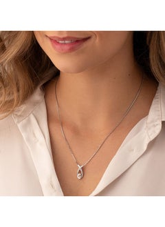 PEORA Aquamarine Pendant Necklace For Women 925 Sterling Silver Open Infinity Solitaire Natural Gemstone Birthstone 0.75 Carat Oval Shape 7X5Mm With 18 Inch Chain  - Image 2