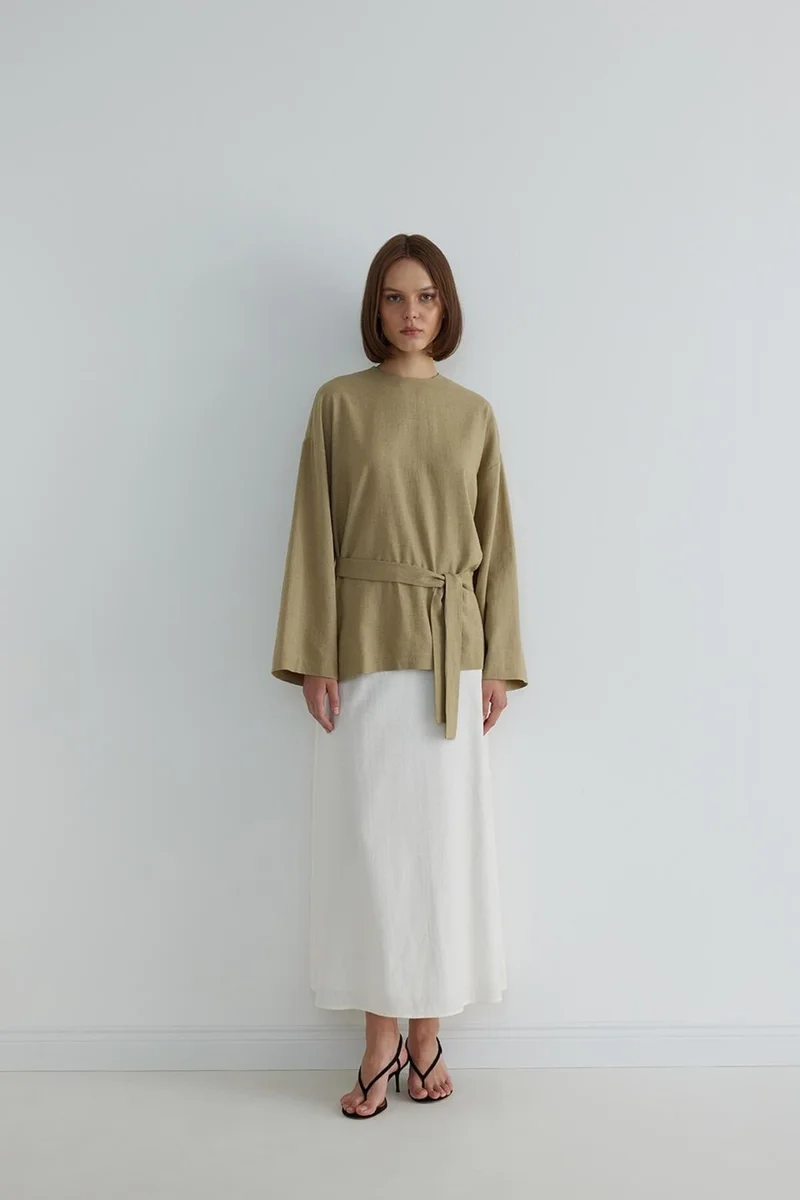 سود كوليكشن White Serena Flared Skirt