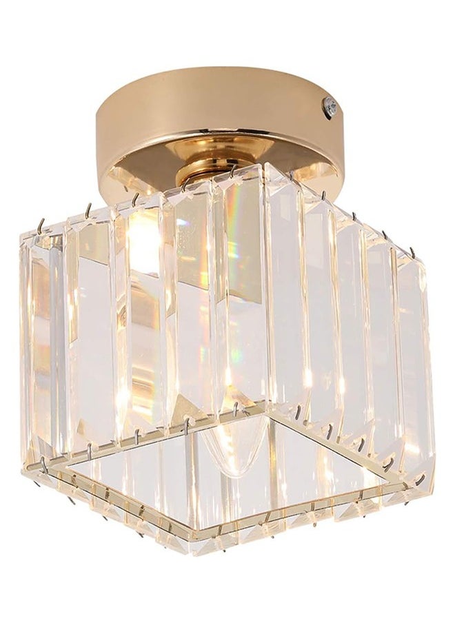 Arabest - Mini Crystal Ceiling Light, Semi Flush Mount Square Ceiling Lamp Modern LED Ceiling Lighting fixture Gold Pendant Light Ceiling for Hallway Entryway Bedroom Balcony - Image 1
