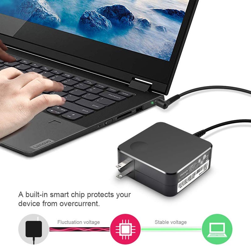 Ostrich Charger Compatible with Lenovo Laptop Computer 65W 45W Round Tip Power Supply AC Adapter - Image 3