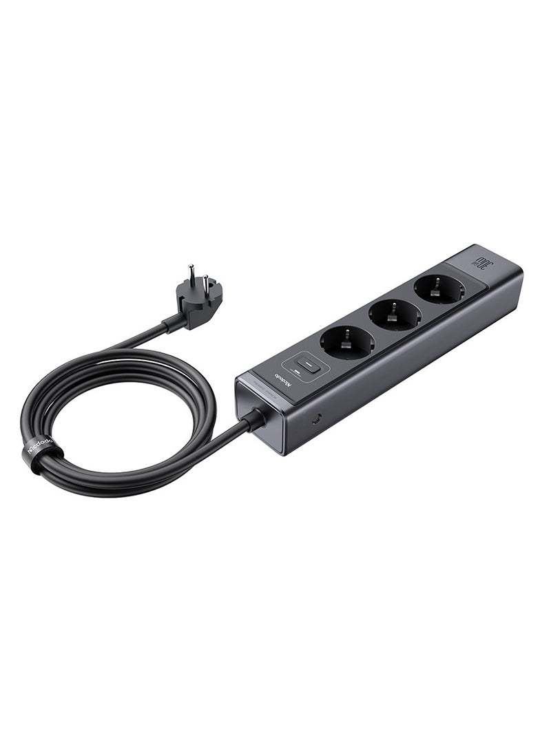 Mcdodo 6-in-1 Multi-Port GaN Desktop Power Bank CH-062 30W, Smart Safe Charging for Your Devices, 3 USB Ports (2 Type-C + 1 USB-A) + 3 AC Ports, GaN Technology for Faster and Cooler Charging, Supports PD 3.0, QC4.0, PPS, SCP, Equipped with Independent Power Button and Over-current and Electrostatic Discharge Protection, Fireproof Design, Ideal for Phones, Laptops, Tablets, Smartwatches and Games - Image 3