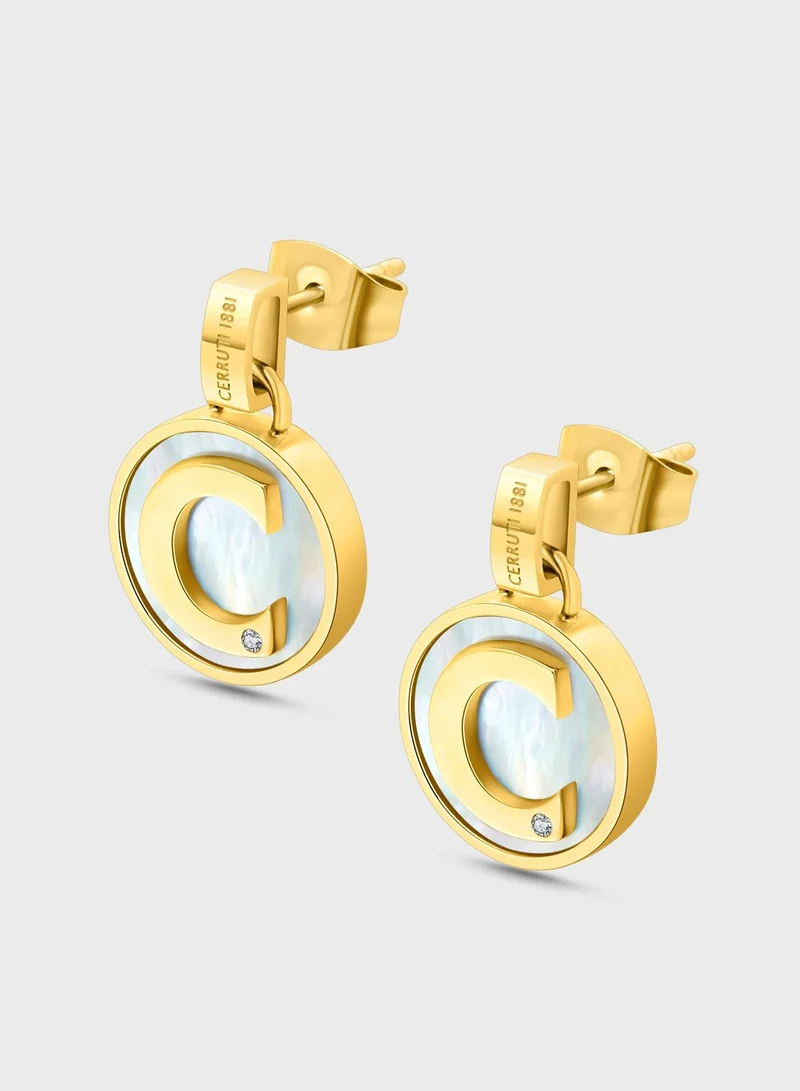 CERRUTI 1881 Circulo  Mop Crystals Earrings