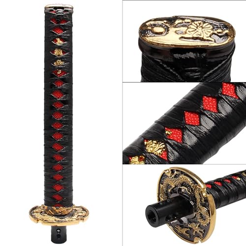 GSTP Automatic Katana Shift Knob Universal for Cars with Lock Button Samurai Sword Weighted Gear Shifter Konb (26cm Black&Red) - Image 5