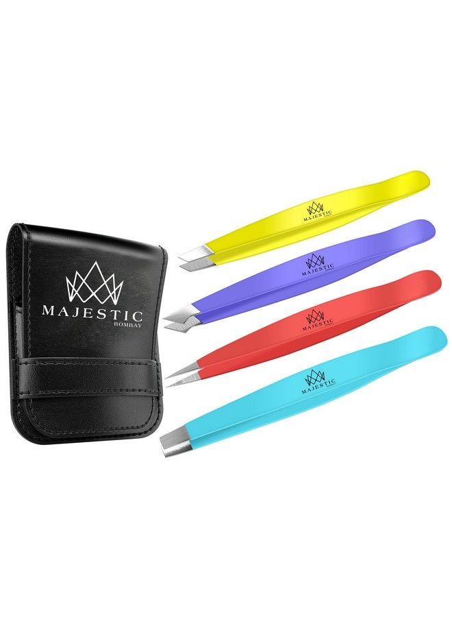 Majestic Bombay Fine Point + Slant Tweezers For Women And Men Splinter Ticks Facial Brow And Ingrown Hair Removalsharp Needle Nose Surgical Tweezers Precision Best Tweezers For Chin Hair - Image 1
