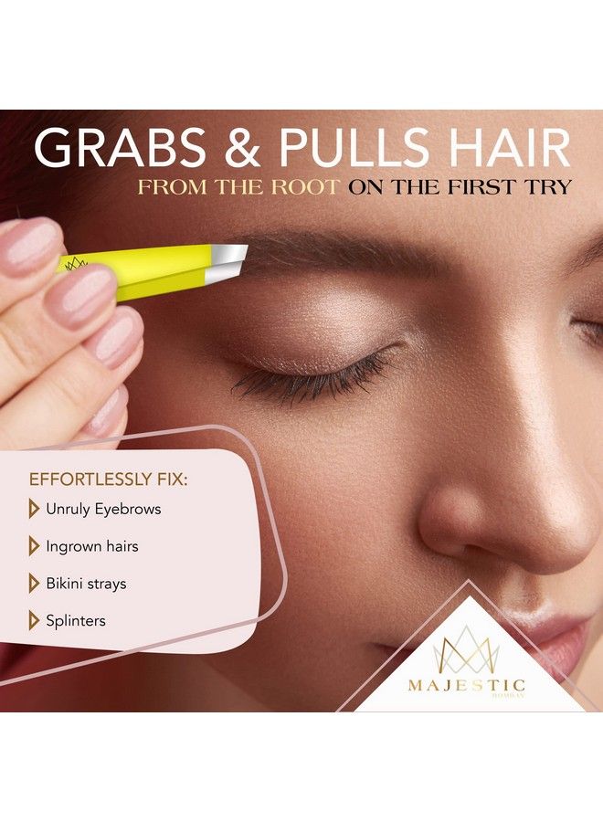 Majestic Bombay Fine Point + Slant Tweezers For Women And Men Splinter Ticks Facial Brow And Ingrown Hair Removalsharp Needle Nose Surgical Tweezers Precision Best Tweezers For Chin Hair - Image 5