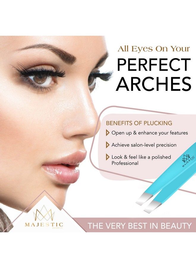 Majestic Bombay Fine Point + Slant Tweezers For Women And Men Splinter Ticks Facial Brow And Ingrown Hair Removalsharp Needle Nose Surgical Tweezers Precision Best Tweezers For Chin Hair - Image 3