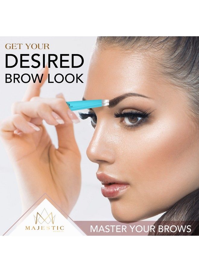 Majestic Bombay Fine Point + Slant Tweezers For Women And Men Splinter Ticks Facial Brow And Ingrown Hair Removalsharp Needle Nose Surgical Tweezers Precision Best Tweezers For Chin Hair - Image 4