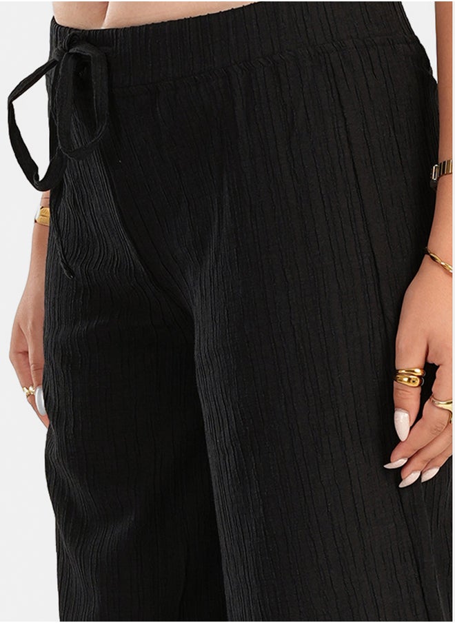 Carina - Self Pattern Linen Pants - Image 1