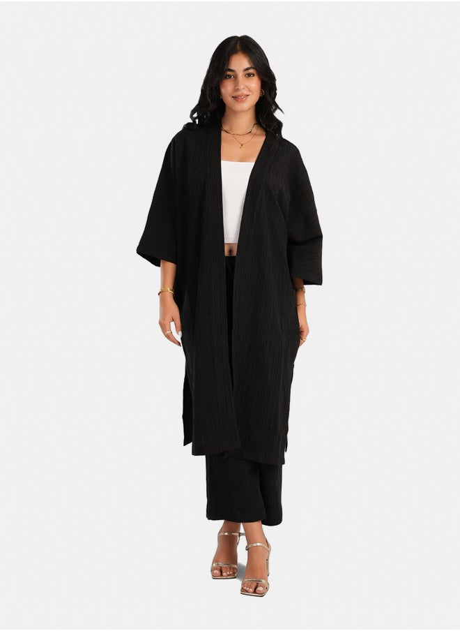 Carina - Self Pattern Linen Pants - Image 1