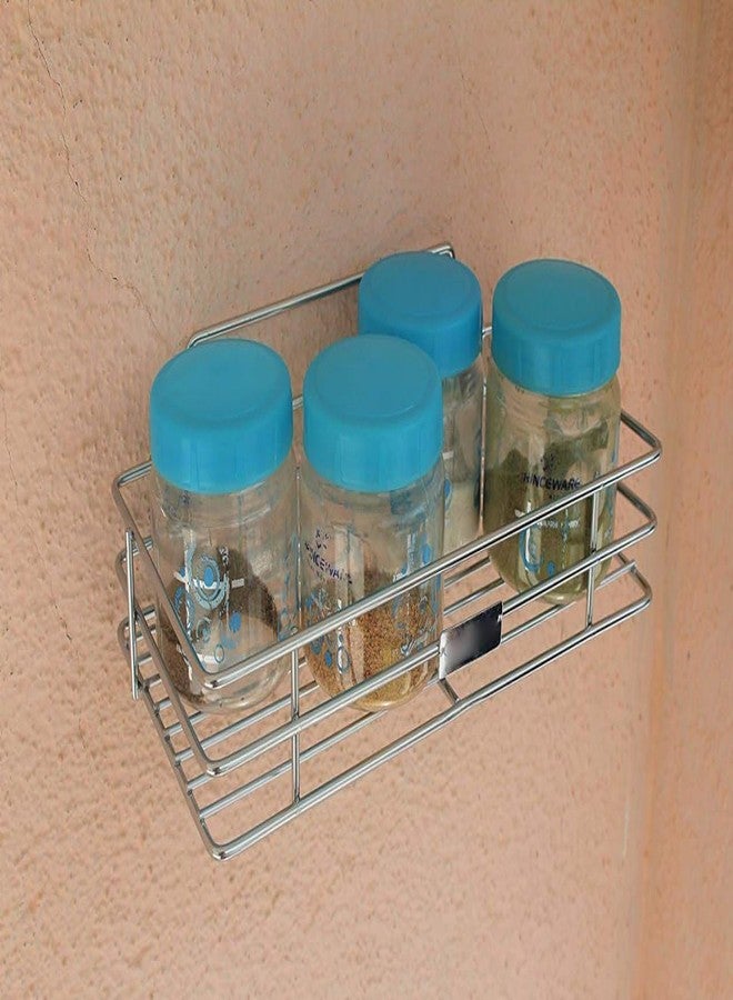 PRIMINI Wall Mounted Stainless Steel Kitchen Rack – Multipurpose Organizer Shelf for Kitchen, Bathroom & Office – Rust Proof Space Saving Stand for Containers, Toiletries & Utility - Image 2