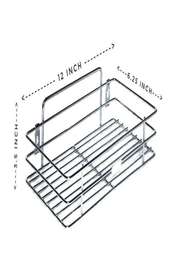 PRIMINI Wall Mounted Stainless Steel Kitchen Rack – Multipurpose Organizer Shelf for Kitchen, Bathroom & Office – Rust Proof Space Saving Stand for Containers, Toiletries & Utility - Image 3