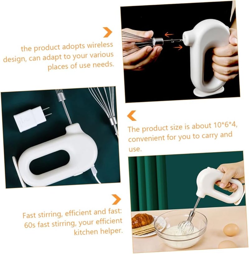 IMIKEYA خلاط كهربائي محمول قابل لإعادة الشحن مضرب بيض محمول لخفق كريمة الكيك - Image 4