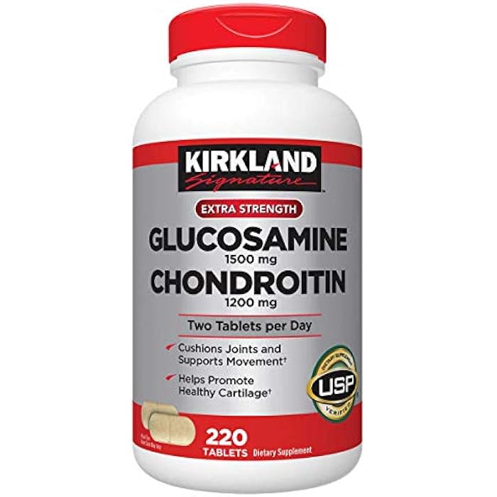 Kirkland كركلاند سيغنيتشر جلوكوزامين وكوندرويتين، 220 قرص (عبوتين)  - Image 1