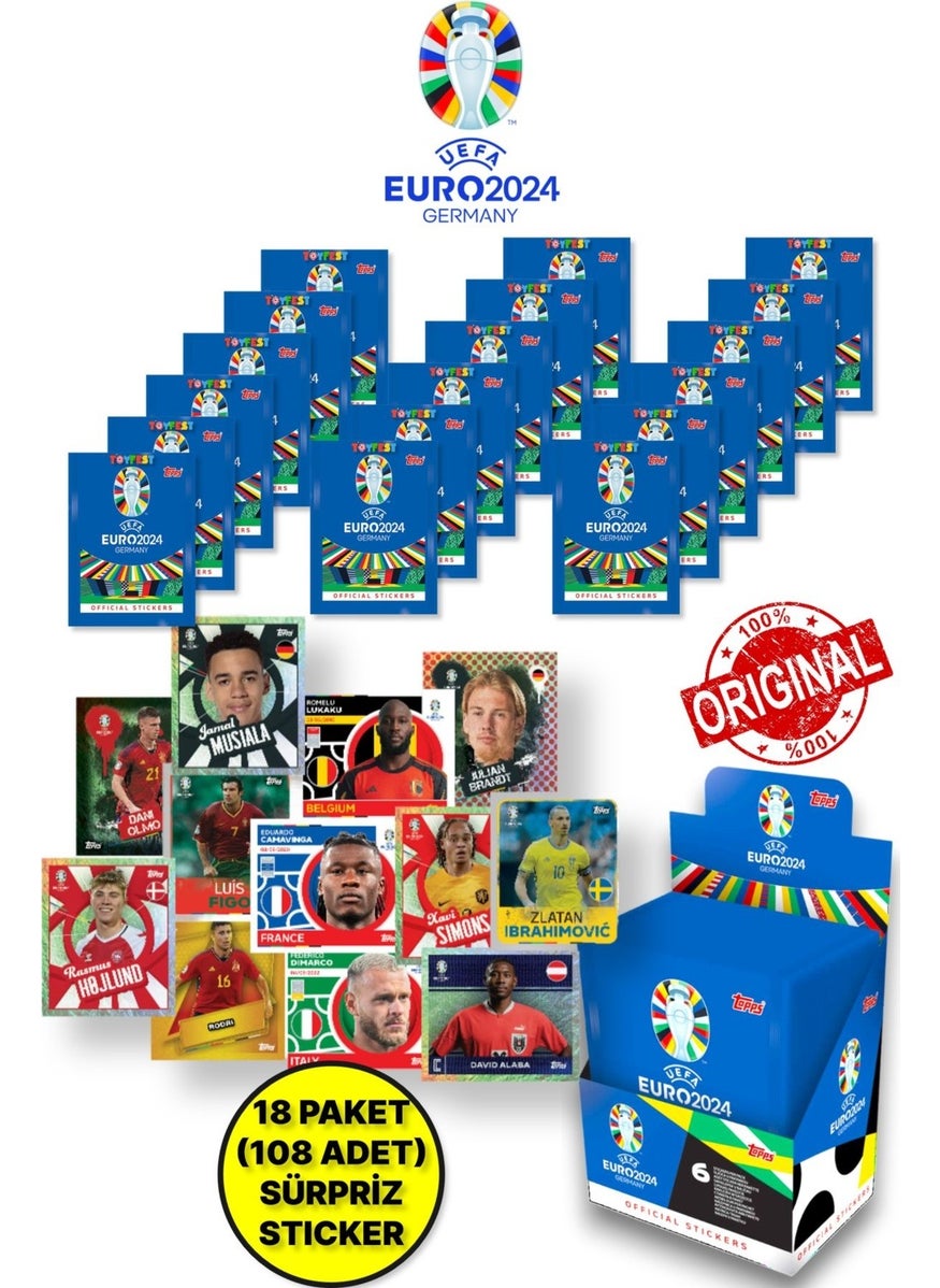 Toyfest - Germany Euro 2024 European Championship Match Attax- 18 Football Player Sticker Package (108 Stickers) - Image 1