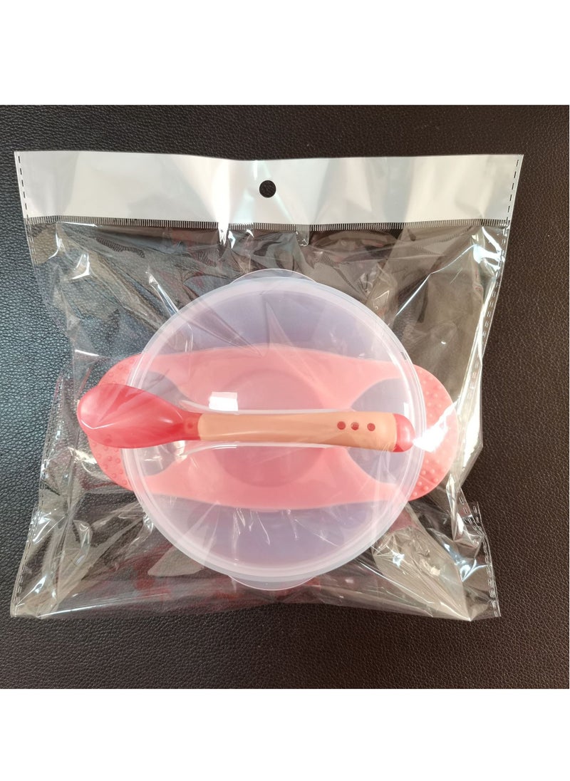Generic - Child Feeding Bowl Lid With Spoon Sets Red - Image 1