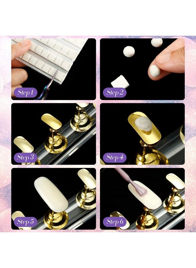 Blulu 2 Set Acrylic Nail Practice Stands Magnetic Nail Tips Holders Training Fingernail Display Stands DIY Nail Crystal Holders and 96 Pieces White Reusable Adhesive Putty (Gold and Silver) - Image 4