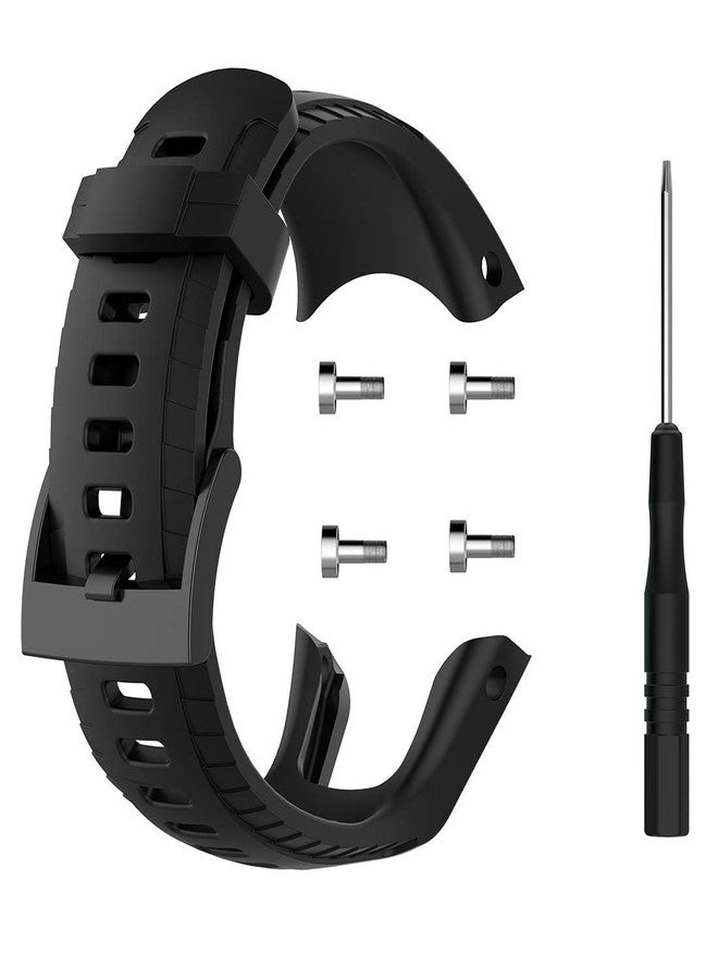 LOKEKE for Suunto 5 Replacement Wrist Band - Replacement Silicone Wrist Band Strap For Suunto 5(Silicone Black) - Image 2