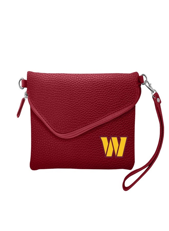 Littlearth NFL Washington Commanders Pebble Fold Over Purse, Team Color, 6”x 9" x 0.75”