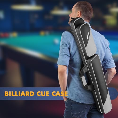 PEKREWS Pool Cue Case, Pool Stick Case 2x2 Holds 2 Sticks with 2 Accessory Zipper Pockets, Sturdy Polyester Pool Cue Carry Bag with Shoulder Strap Handle, Soft Billiard Cue Sling Bag for Men and Women - Image 4