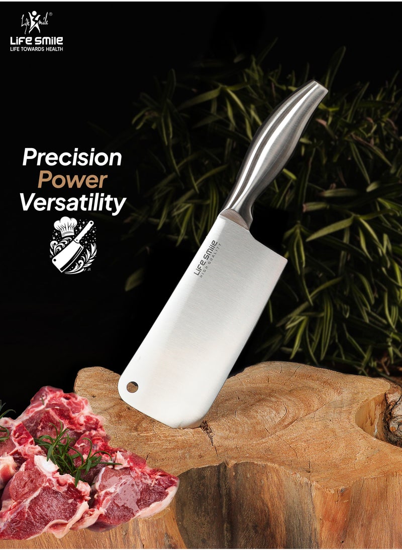 Life Smile - 11PCS High Carbon Stainless Steel Multipurpose Knife Block Set Include Chef Knife Cleaver Santoku Knife Tools 1xCutting Board and Knife Sharpner - Image 1