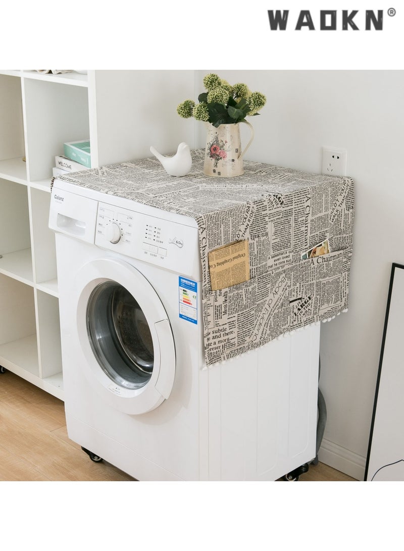 دبليو أيه أو كي أن فريدة من نوعها ورقة الطباعة وغسالة الغطاء ، مثالية باب واحد حامي الغبار ، ساحرة متعددة الوظائف ديكور المنزل الغطاء ، وتعزيز الشعور الجمالي من غسالة أزياء . - Image 1