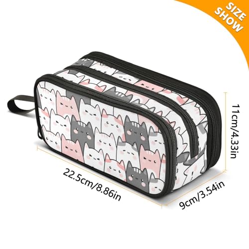 BOENLE Cute Cats Kittens Pencil Case Box Boys Girls Large Pencil Pouch with Zipper Compartments Big Capacity Stationery Pen Bag Organizer for Kids Teens Adults School Office - Image 4