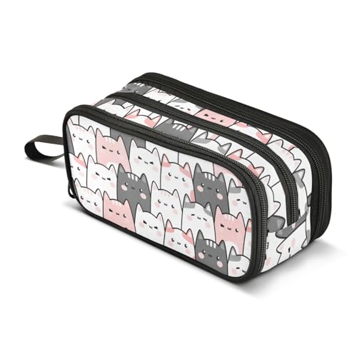 BOENLE Cute Cats Kittens Pencil Case Box Boys Girls Large Pencil Pouch with Zipper Compartments Big Capacity Stationery Pen Bag Organizer for Kids Teens Adults School Office - Image 1