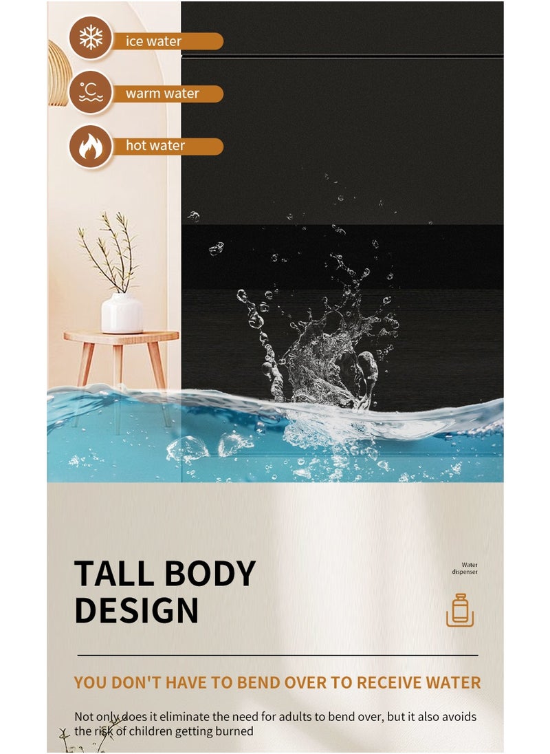 Hot & Cold Water Cooler for Home Office - Bottom Loading 5 Gallon Dispenser - Ideal 3 in 1 Water Cooler