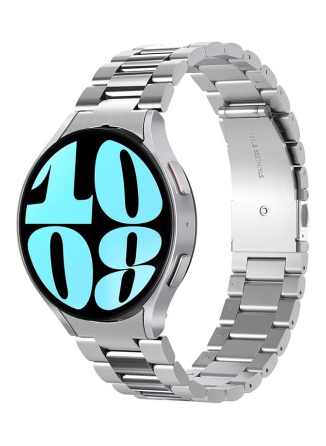 Spigen Modern Fit Band for Samsung Galaxy Watch 6 44mm Band Strap Premium 316L Stainless Steel - Silver  - Image 1
