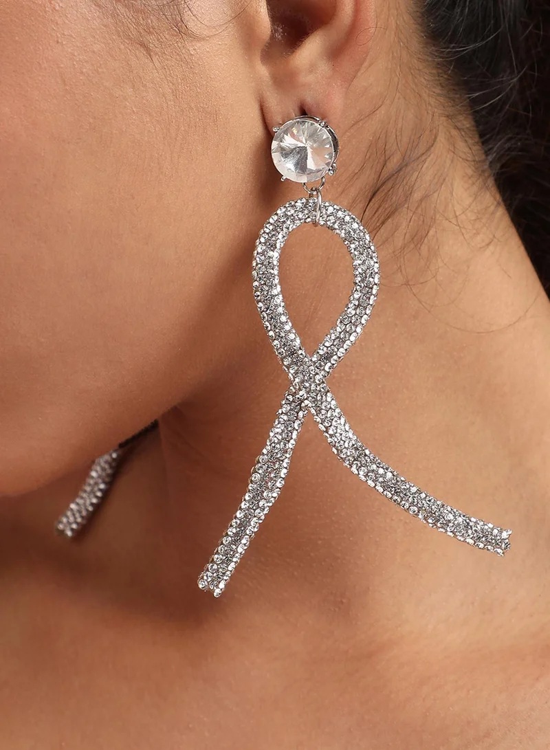 SOHI Twisted Bling Artificial Drop Earring Jewellery