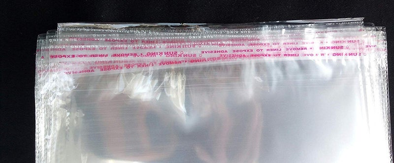 Webshoppers Webshoppers Self Adhesive BOPP Seal Transparent Plastic Packing Bags Pouches for Multipurpose Garments Clothes Saree Shirt 100 9x12 Inch  - Image 3