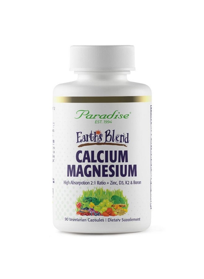 Paradise Herbs خليط الأعشاب من بارادايس - كالسيوم، مغنيسيوم + زنك، D3، K2 وبورون، يدعم صحة العظام، نباتي، غير معدل وراثيًا، خالي من الجلوتين، 90 كبسولة نباتية - Image 1
