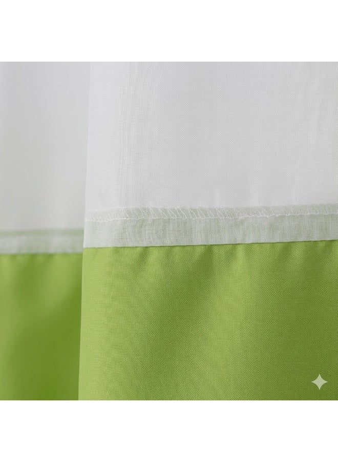 Waterproof Shower Curtain, Lime Green, 180x200cm, Mildew Proof, with 12 Hooks - Image 3