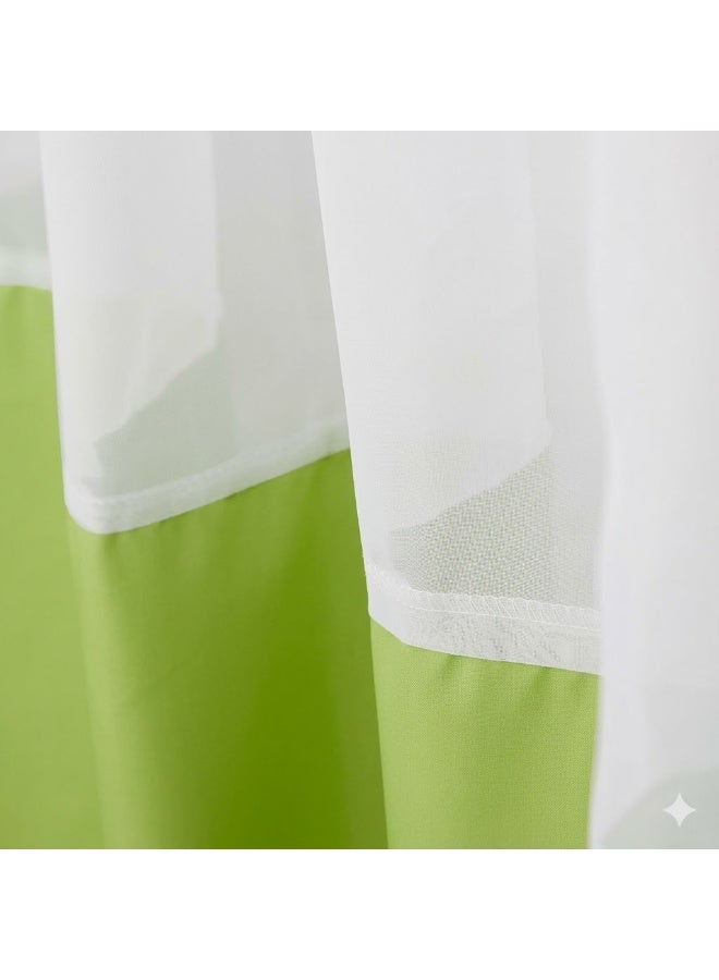 Waterproof Shower Curtain, Lime Green, 180x200cm, Mildew Proof, with 12 Hooks - Image 2