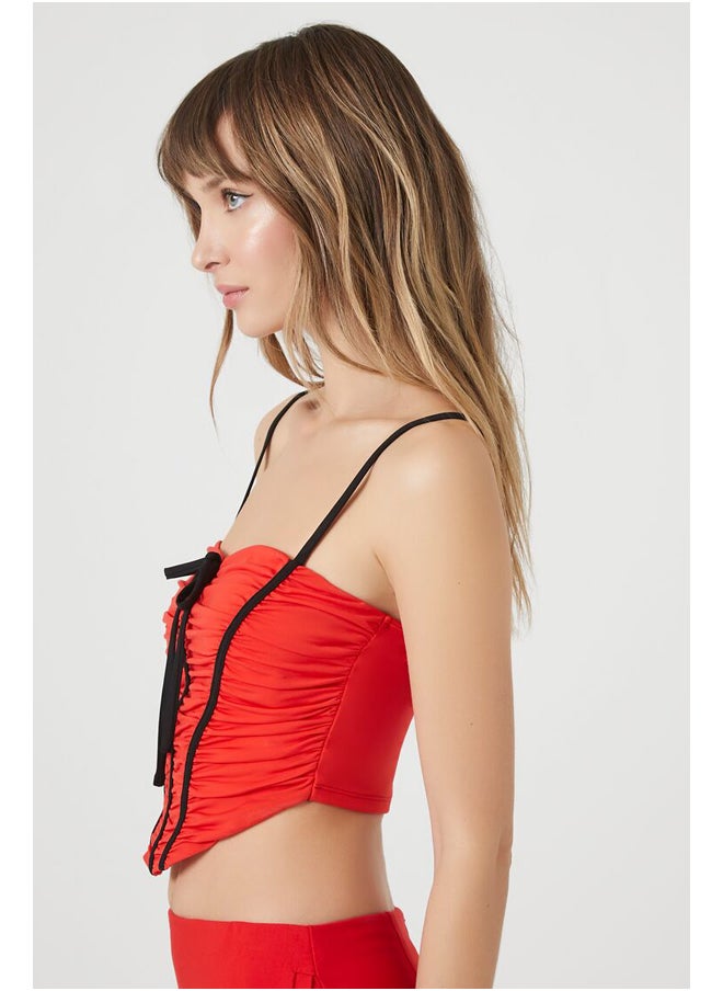 FOREVER 21 Tie-Front Ruched Cami  - Image 4