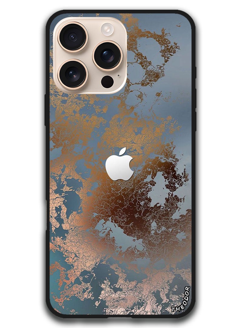 Theodor Protective Case Anti Scratch Shock Proof Bumper Cover For iPhone 16 Pro Max (6.9)-inch Golden Grey Design - Image 1