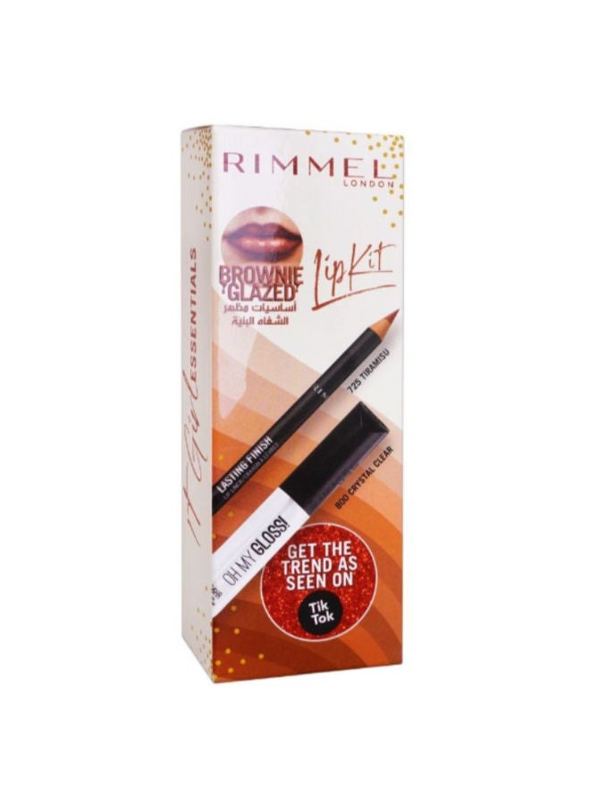 RIMMEL LONDON Oh My Gloss 800 Crystal Clear + Last Finish Lip Liner 725 Tiramisu Lip Gloss - Image 2