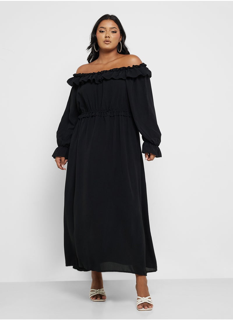 Ella Plus - Ruffled Off Shoulder Dress - Image 1
